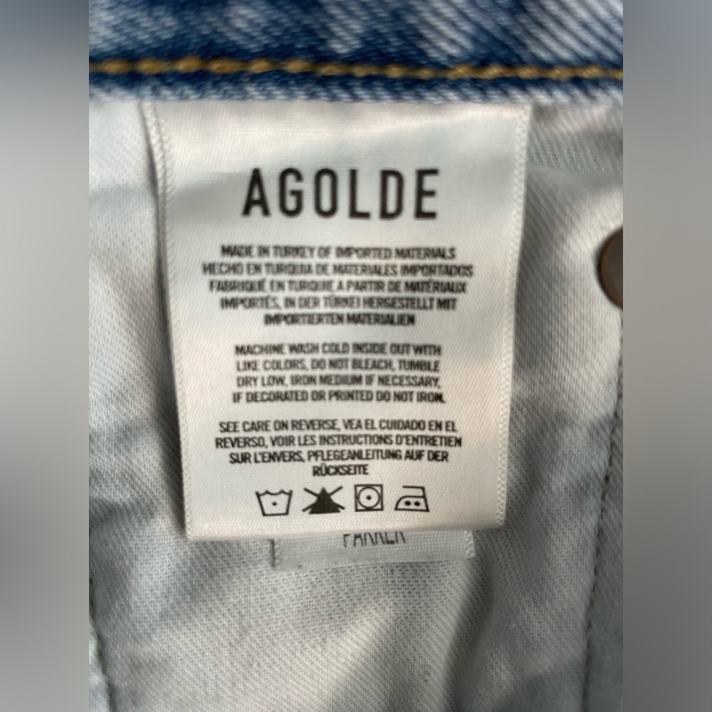 Agolde Parker Loose Jean Shorts Blue Distressed Denim 2.5” Inseam Women’s 30 - Picture 5 of 5